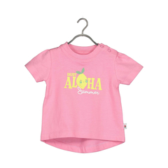 Maglietta Blue Seven per neonati in rosa con stampa aloha