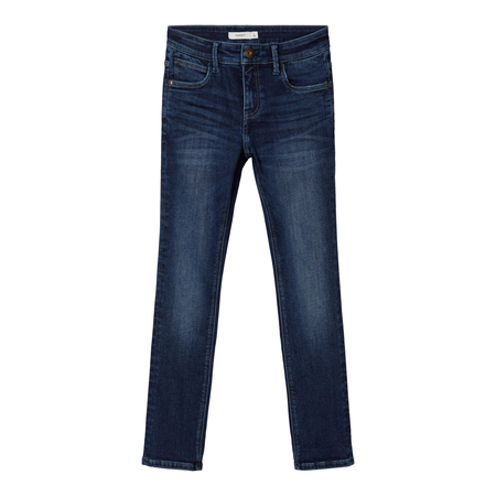 Name It boys power stretch jeans in extra slim fit Dark Blue Denim 158