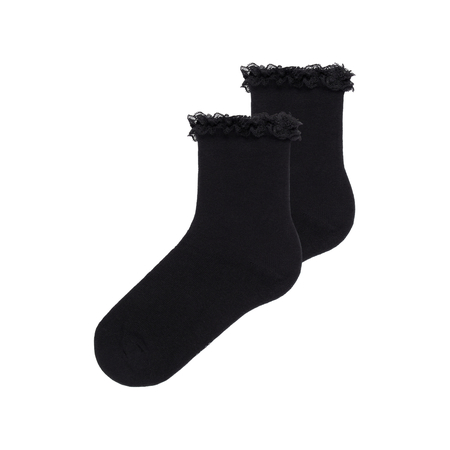 Name It 2er-Pack Mdchen Spitzen Socken aus Baumwolle Black 37/39