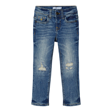 Name It Jungen Extra Slim Fit Jeans mit Zierrissen Medium Blue Denim 80