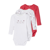 Name It girls 3-pack bodysuits in organic cotton
