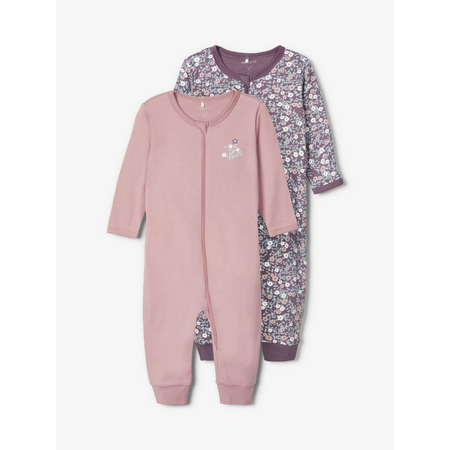 Name It girls 2-pack sleepsuit set in organic cotton