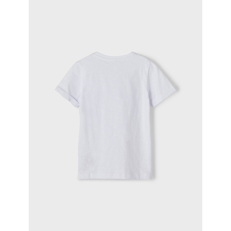 Name It boys short-sleeved sweatshirt made from organic cotton Bright White-134-140