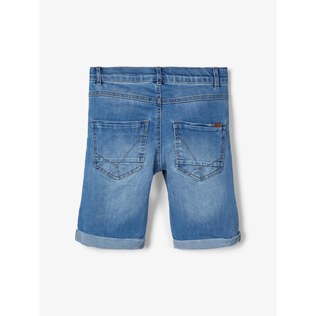 Name It Jungen Jeans kurz mit praktischen Taschen Light Blue Denim-140