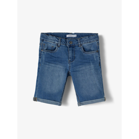 Name It Jungen Jeans kurz mit praktischen Taschen Light Blue Denim-140