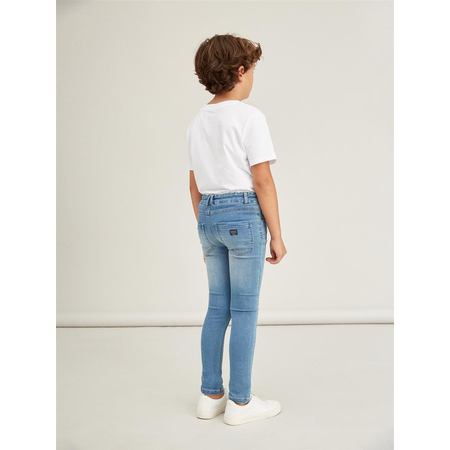 Name It boys skinny fit jeans in organic cotton Medium Blue Denim 152