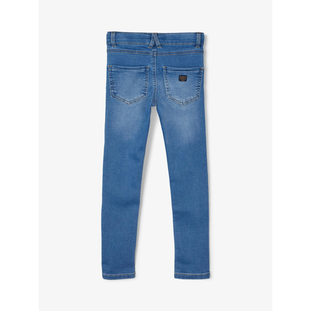 Name It boys skinny fit jeans in organic cotton Medium Blue Denim 164