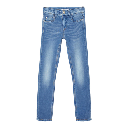 Name It Boys X-Slim Fit Used-Look Denim Trousers Medium Blue Denim 152