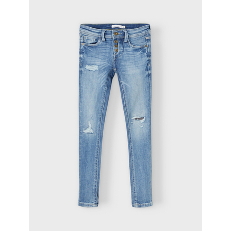 Name It boys skinny jeans with destroyed details Light Blue Denim 110