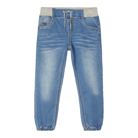 Name It boys baggy jeans trousers with drawstring waist Medium Blue Denim 86