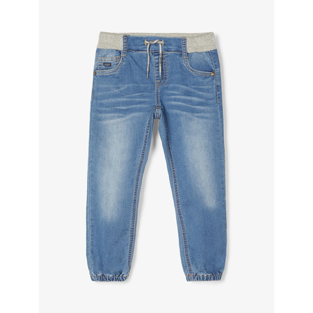 Name It boys baggy jeans trousers with drawstring waist Medium Blue Denim 86