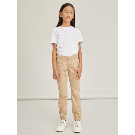 Name It girls twill trousers long in organic cotton Incense-122