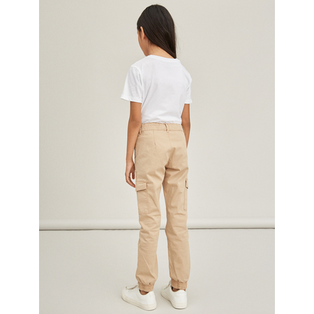 Name It girls twill trousers long in organic cotton Incense-164