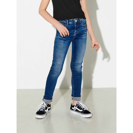 Kids Only girls stretch jeans with high waistband Medium Blue Denim-122