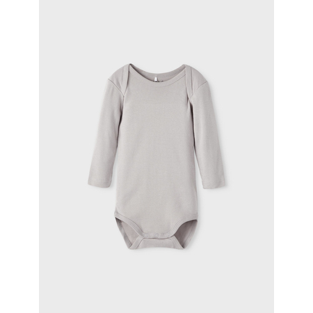 Name It Unisex long sleeve bodysuits in organic cotton Alloy 92