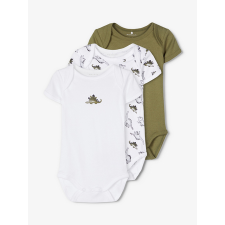 Name It baby bodysuits in a set of 3 made of organic cotton Loden Green-74