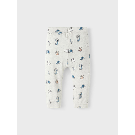 Name It Baby Sweat Pants with Animal Allover Print Light Grey Melange 56