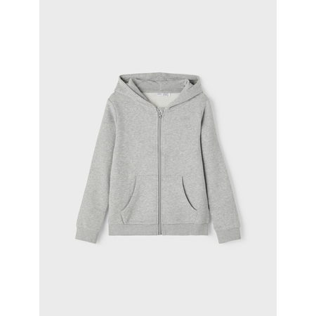 Name It girls organic cotton hoodie Grey Melange 116
