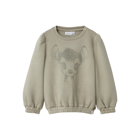 Name It Mdchen Sweatshirt mit Flockdruck Bambi Dried Sage 110