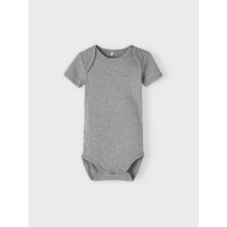 Name It unisex baby bodysuits in organic cotton set Grey Melange 56