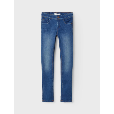 Name It Girls Stretch Jeans Adjustable Waist Medium Blue Denim 158