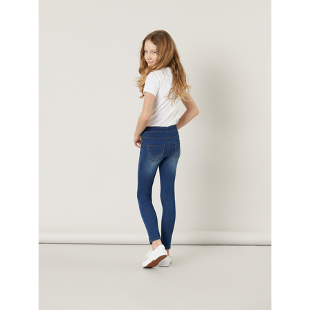 Name It Girls Stretch Jeans Adjustable Waist Medium Blue Denim 158