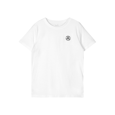 Jungen Kurzarm Shirt aus Bio-Baumwolle mit Logo Bright White 134-140