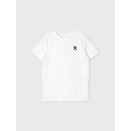 Jungen Kurzarm Shirt aus Bio-Baumwolle mit Logo Bright White 134-140