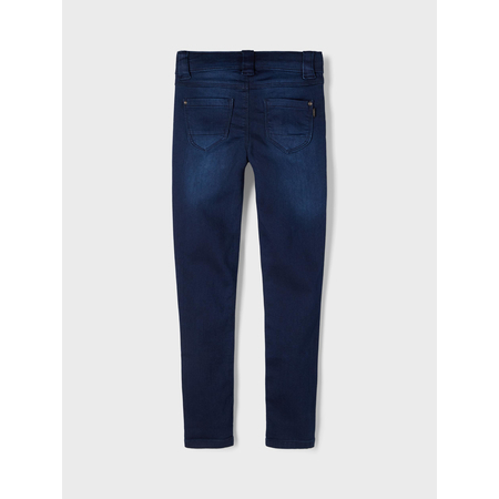 Ragazze pantaloni jeans skinny fit in cotone organico Dark Blue Denim 134