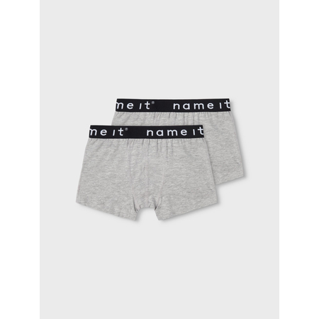 Name It boys 2-pack organic cotton boxer shorts Grey Melange-110-116