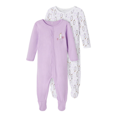 Pijama de bebé Name It para niñas de 2 piezas con pies