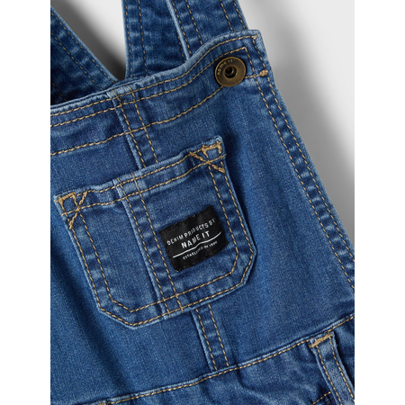 Bavaglino jeans Name It per bambini con tasca frontale Medium Blue Denim-56