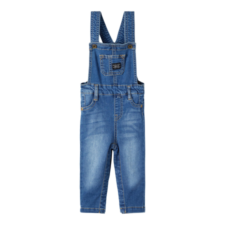 Name It Baby boys jeans bib with front pocket Medium Blue Denim-56