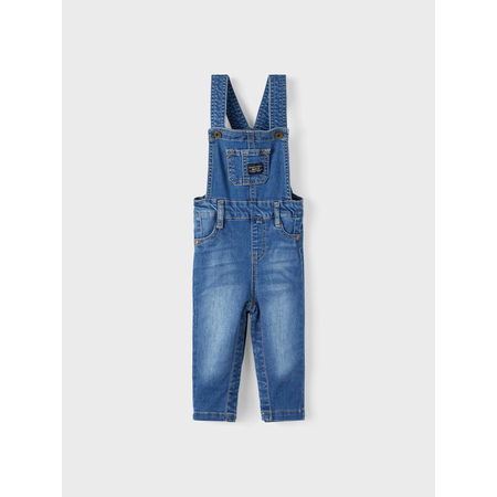 Name It Baby boys jeans bib with front pocket Medium Blue Denim-56