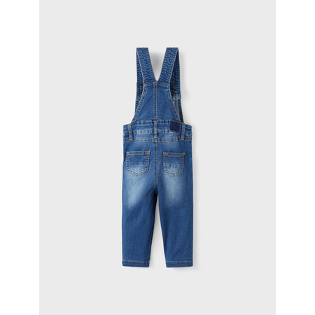 Name It Baby boys jeans bib with front pocket Medium Blue Denim-68