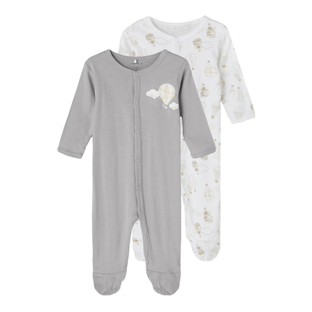 Name It Baby unisex pyjamas 2-pack with feet Alloy-50