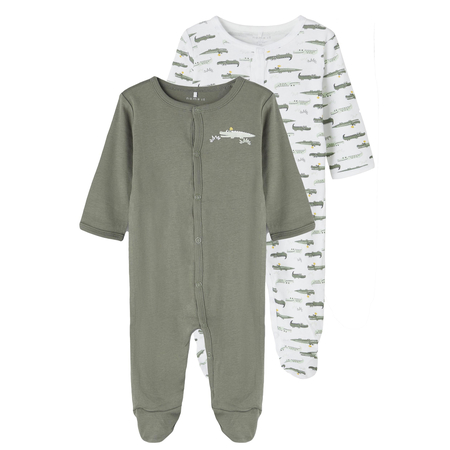 Name It baby boys 2 pack sleep overalls feet Agave Green-56
