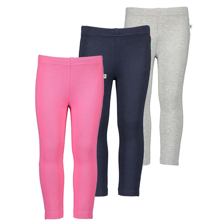 Blue Seven 3-pack of leggings for girls Pink + Nachtblau + Nebel 92