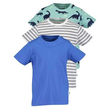 Blue Seven 3 teiliges T-Shirt Set fr Jungen Weiss + Blau + Hl Trkis Orig 92