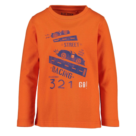 Blue Seven 3-piece set longsleeve with print Racing Orange + Dk Blau + Rauch Mel 92