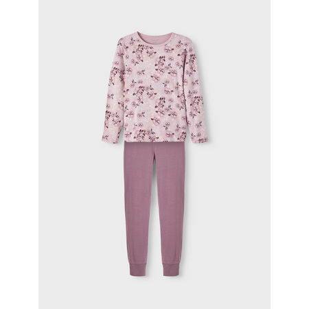 Name It girls organic cotton pyjama set. Mauve Shadows-86-92
