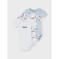 Name It 3 pack baby boys bodysuits in organic cotton