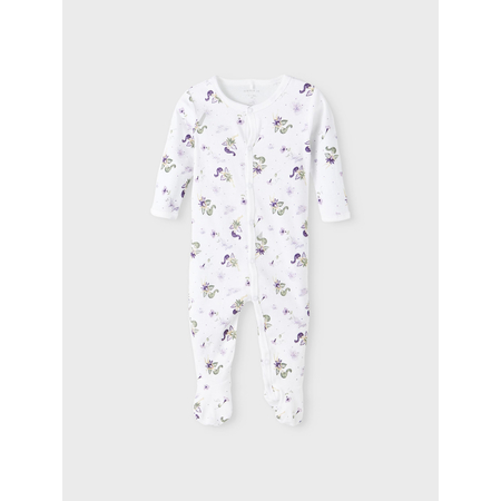 Name It 2-pack girls sleep rompers in organic cotton. Orchid Petal-86