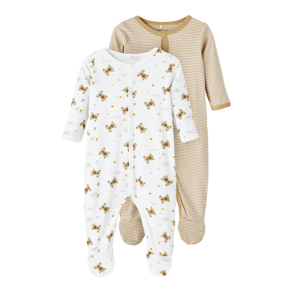 Name It 2-pack of one-piece pyjamas in organic cotton