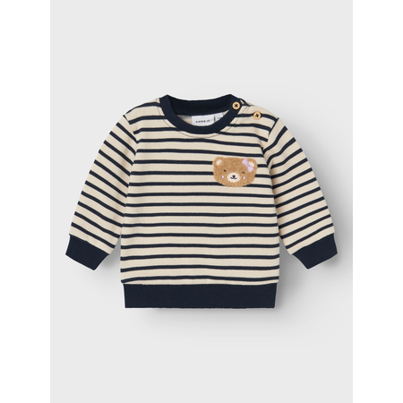 Name It Baby Pullover mit Teddy Patch aus Bio-Baumwolle Oatmeal-56