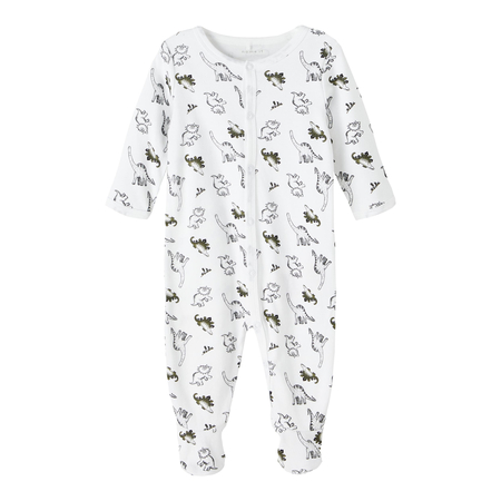 Name It baby romper with dino print with buttons Bright White-62