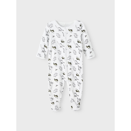 Name It baby romper with dino print with buttons Bright White-62