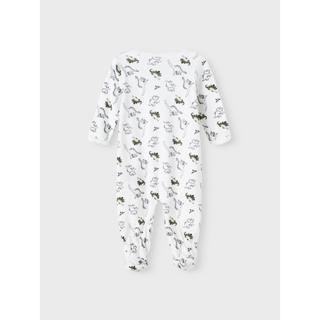 Name It baby romper with dino print with buttons Bright White-56