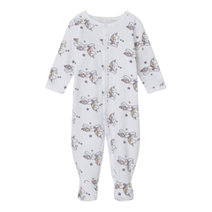 Name It baby romper with unicorn print with buttons