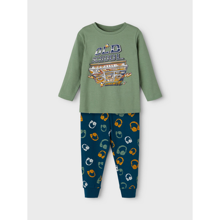 Name It Jungen Pyjama Set Beats aus Bio-Baumwolle Hedge Green-110-116